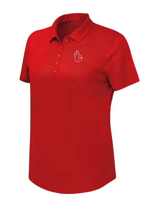Callaway Womens Birdseye Red Polo w/Alpac Logo