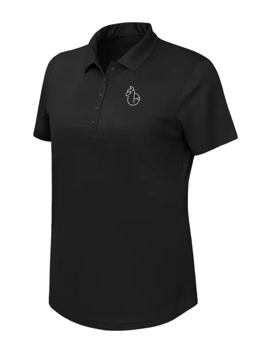 Callaway Womens Birdseye Black Polo w/Alpac Logo
