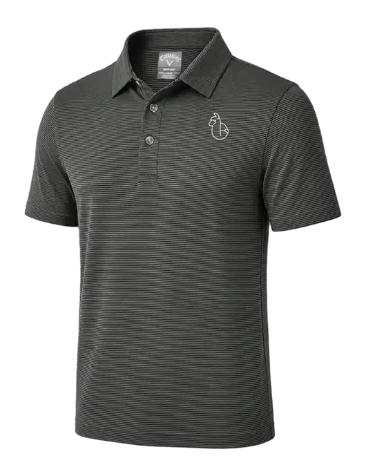 Callaway Black Fine Line Stripe Polo w/Alpac Logo