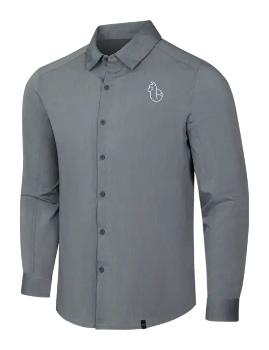 OGIO Medium Grey Heather Commuter Woven Shirt w/Alpac Logo