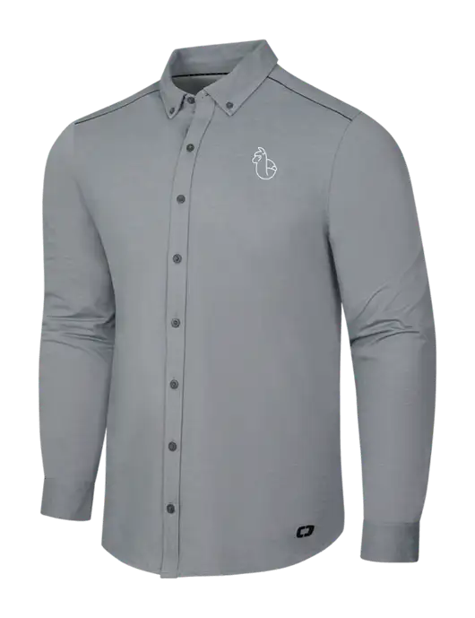 OGIO Medium Grey Heather Modern Code Stretch Button-Up Shirt w/Alpac Logo