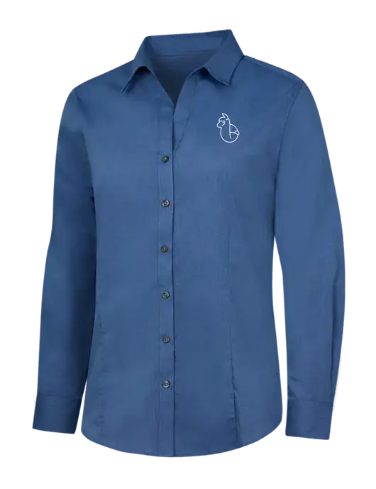 Light Navy Womens Crosshatch Easy Care Shirt w/Alpac Logo