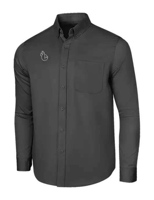 Long Sleeve Dark Grey Superpro React Twill Shirt w/Alpac Logo