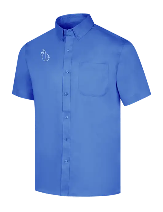 Short Sleeve Dark Carolina Blue Superpro React Twill Shirt w/Alpac Logo