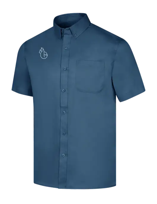 Short Sleeve Light Navy Superpro React Twill Shirt w/Alpac Logo