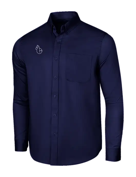 Long Sleeve Navy Superpro React Twill Shirt w/Alpac Logo