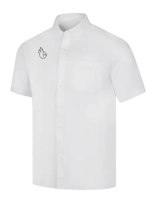 Short Sleeve White Superpro React Twill Shirt w/Alpac Logo