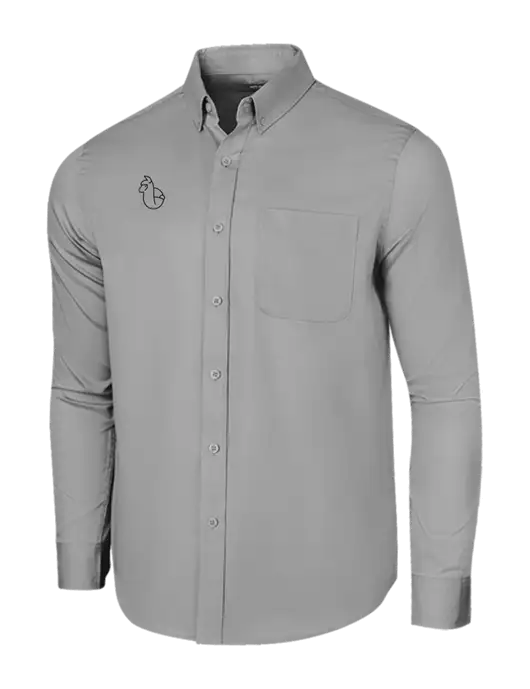 Long Sleeve Light Grey Superpro React Twill Shirt w/Alpac Logo