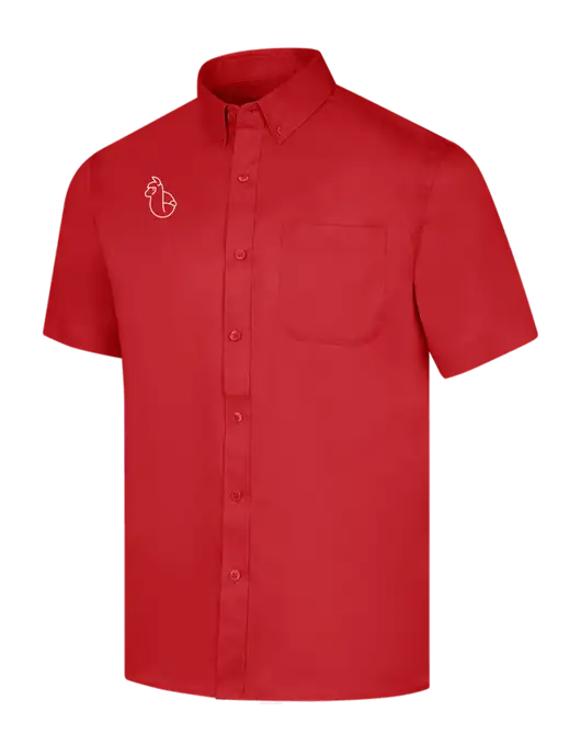 Short Sleeve Red Superpro React Twill Shirt w/Alpac Logo