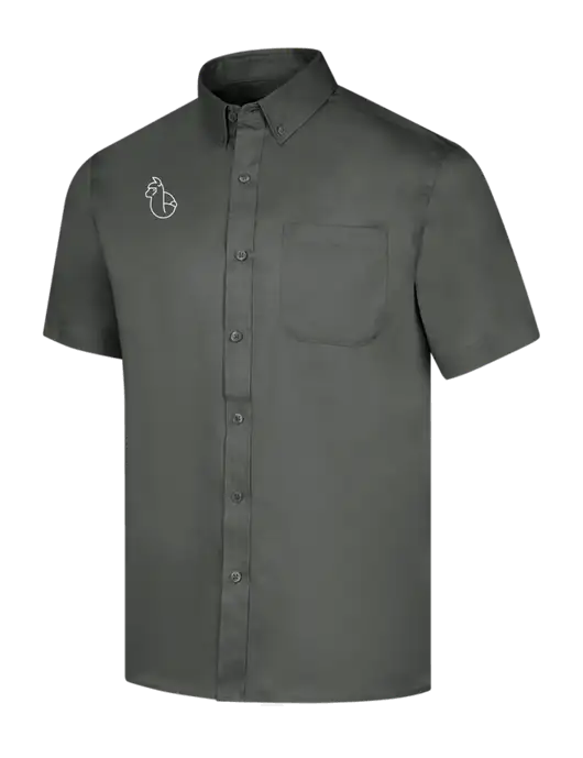 Short Sleeve Dark Grey Superpro React Twill Shirt w/Alpac Logo
