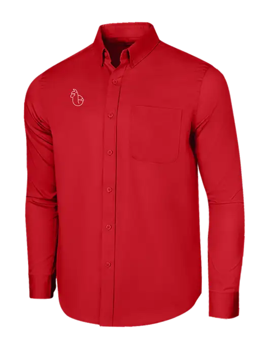 Long Sleeve Red Superpro React Twill Shirt w/Alpac Logo