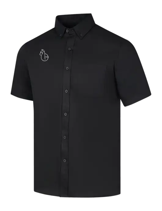 Short Sleeve Deep Black Superpro React Twill Shirt w/Alpac Logo
