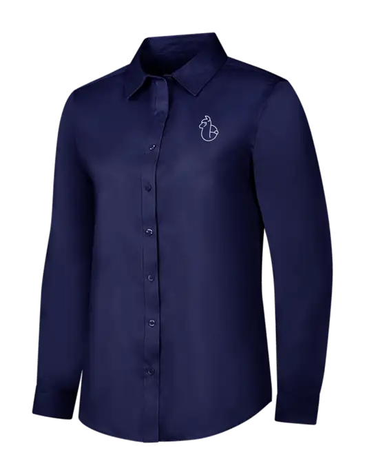 Navy Womens Long Sleeve Superpro React Twill Shirt w/Alpac Logo