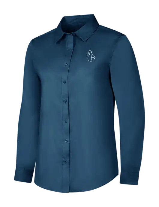 Light Navy Womens Long Sleeve Superpro React Twill Shirt w/Alpac Logo