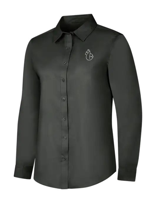 Dark Grey Womens Long Sleeve Superpro React Twill Shirt w/Alpac Logo