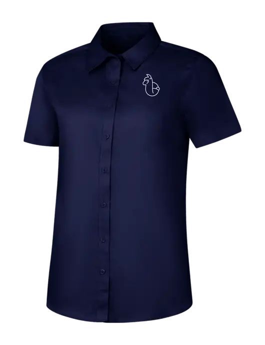 Womens Navy Short Sleeve Superpro React Twill Shirt w/Alpac Logo