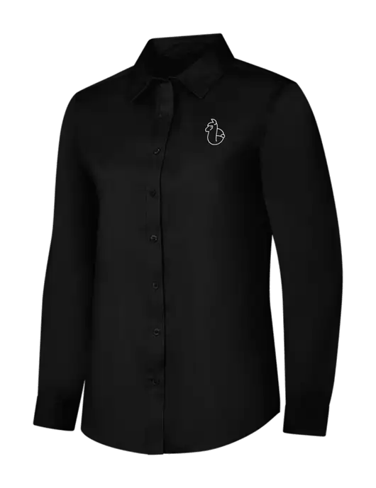 Womens Black Long Sleeve Superpro React Twill Shirt w/Alpac Logo
