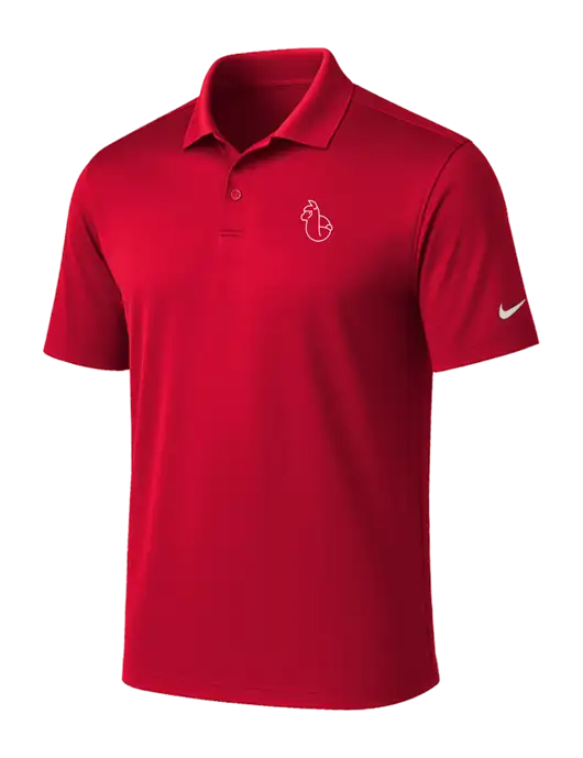 NIKE Red Victory Solid Polo w/Alpac Logo
