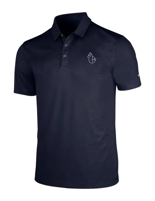 NIKE Dark Navy Dri-Fit Embossed Tri-Blade Polo w/Alpac Logo