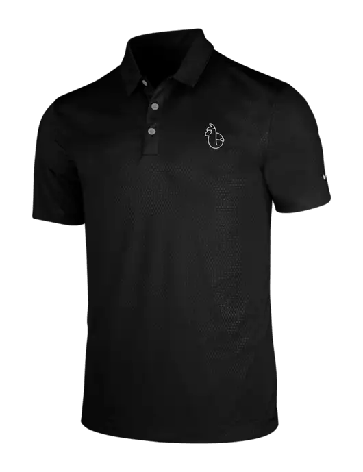 NIKE Black Dri-Fit Embossed Tri-Blade Polo w/Alpac Logo