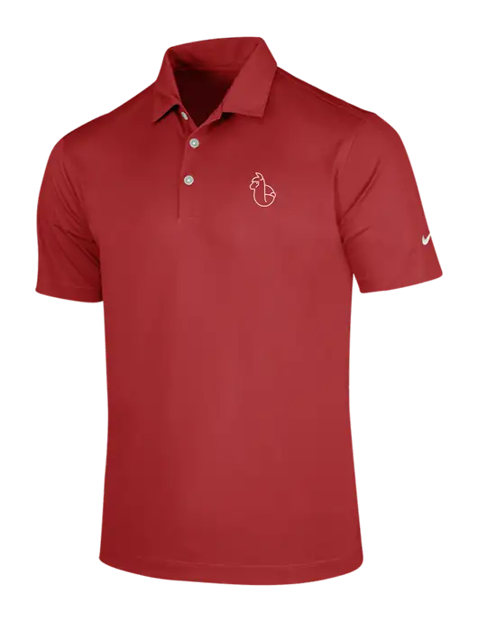 NIKE Red Dri-Fit Vertical Mesh Polo w/Alpac Logo