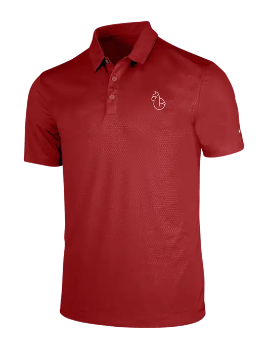 NIKE Red Dri-Fit Embossed Tri-Blade Polo w/Alpac Logo