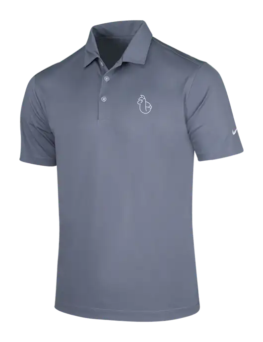 NIKE Medium Grey Dri-Fit Vertical Mesh Polo w/Alpac Logo