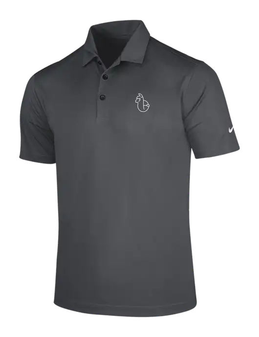 NIKE Dark Grey Dri-Fit Vertical Mesh Polo w/Alpac Logo