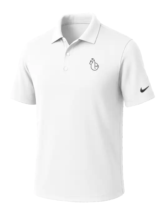 NIKE White Dri-Fit Micro Pique Polo w/Alpac Logo