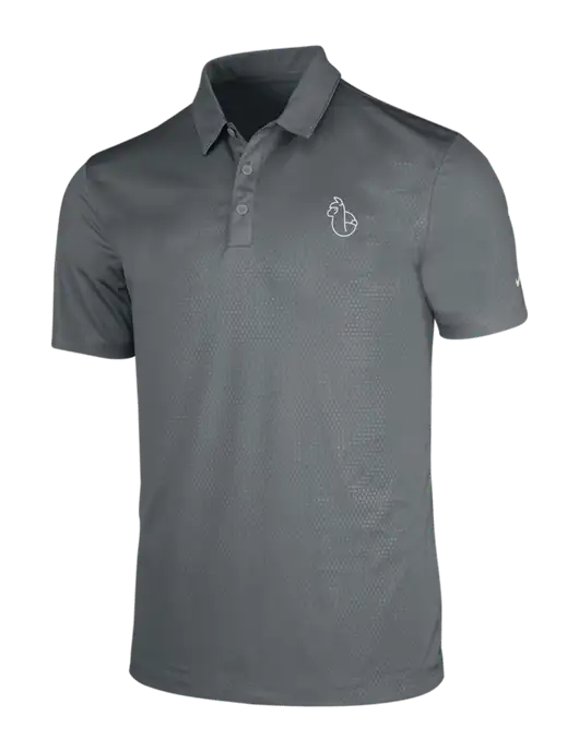 NIKE Medium Grey Dri-Fit Embossed Tri-Blade Polo w/Alpac Logo