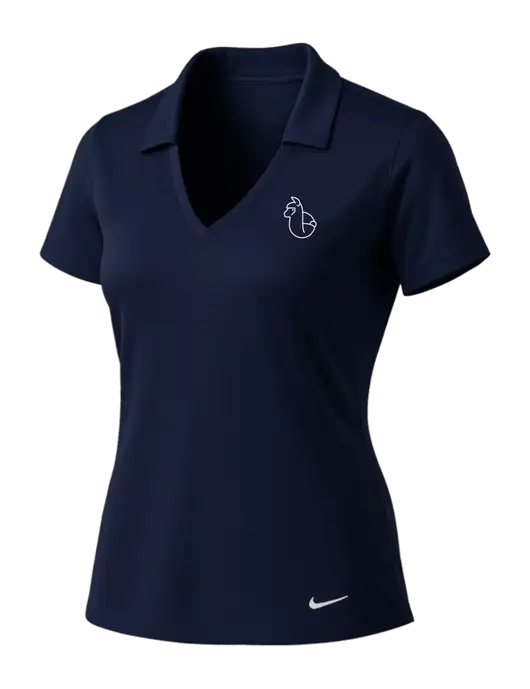 NIKE Dark Navy Womens Dri-Fit Vertical Mesh Polo w/Alpac Logo