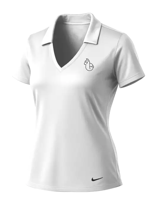 NIKE White Womens Dri-Fit Vertical Mesh Polo w/Alpac Logo