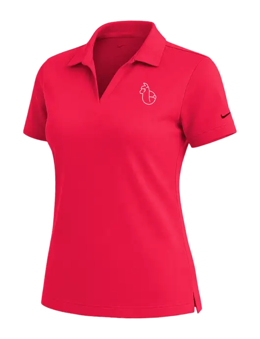 NIKE Red Womens Dri-Fit Micro Pique Polo w/Alpac Logo