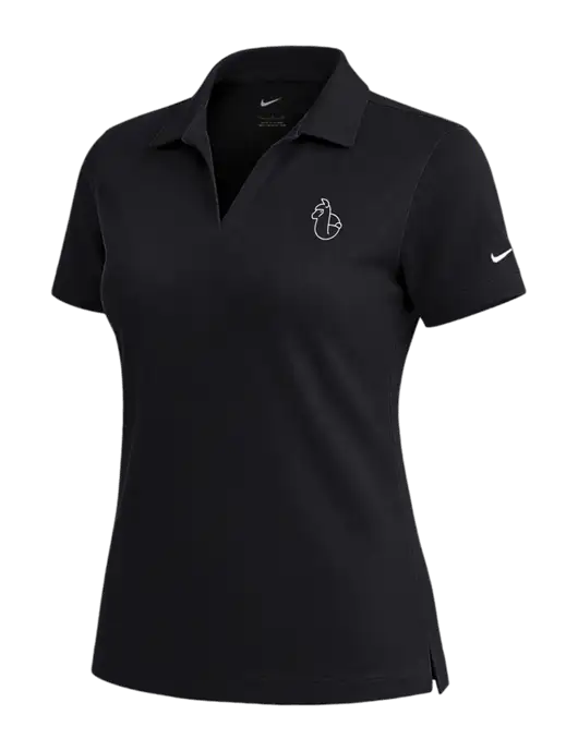 NIKE Black Womens Dri-Fit Micro Pique Polo w/Alpac Logo