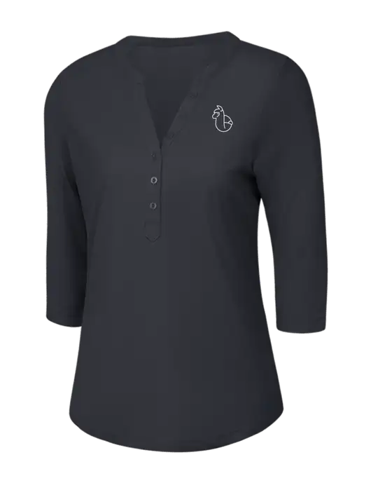 OGIO Charcoal Grey Jewel Henley w/Alpac Logo