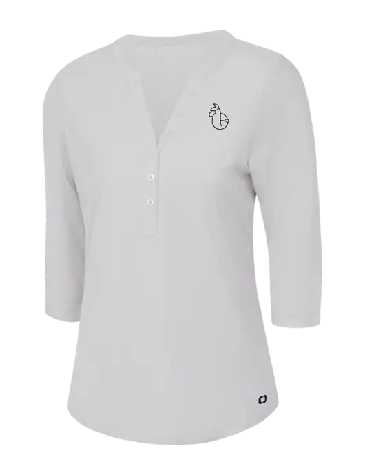 OGIO Bright White Jewel Henley w/Alpac Logo