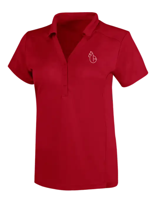OGIO Red Womens Framework Polo w/Alpac Logo