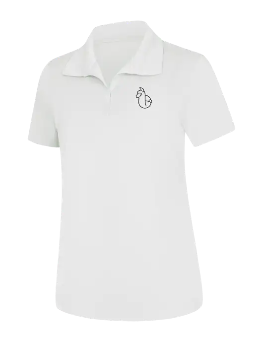 Womens White Micropique Sport-Wick Polo w/Alpac Logo