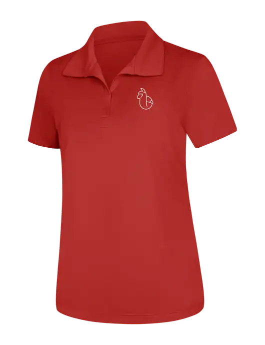 Womens Red Micropique Sport-Wick Polo w/Alpac Logo