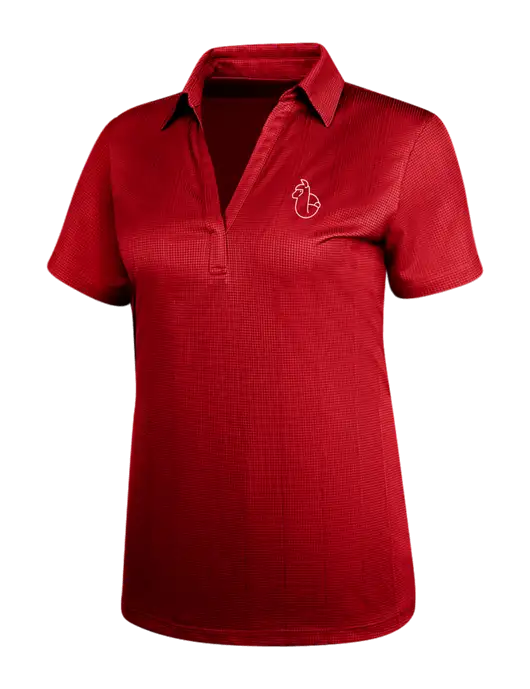 Red Womens Performance Fine Jacquard Polo w/Alpac Logo