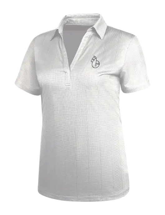 White Womens Performance Fine Jacquard Polo w/Alpac Logo
