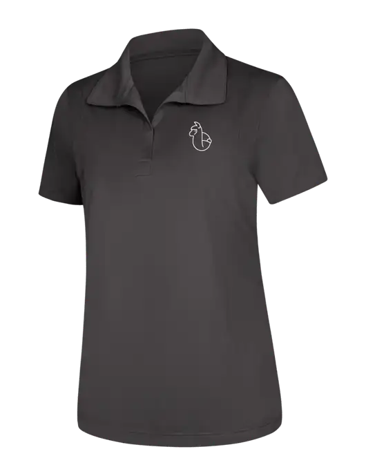Womens Dark Grey Micropique Sport-Wick Polo w/Alpac Logo