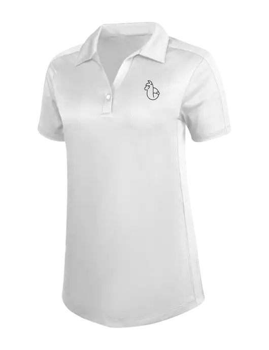 Womens White Diamond Jacquard Polo w/Alpac Logo