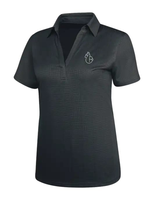 Dark Grey Womens Performance Fine Jacquard Polo w/Alpac Logo