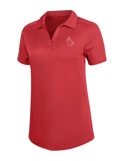 Womens Red Diamond Jacquard Polo w/Alpac Logo