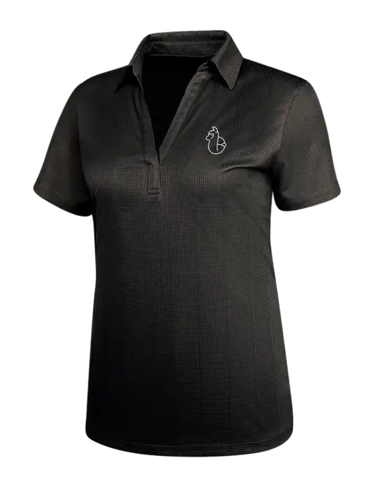 Black Womens Performance Fine Jacquard Polo w/Alpac Logo