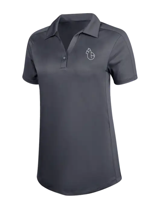 Womens Dark Grey Diamond Jacquard Polo w/Alpac Logo