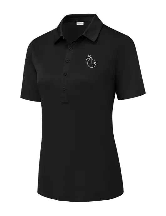 Black Womens Posi-UV Pro Polo w/Alpac Logo