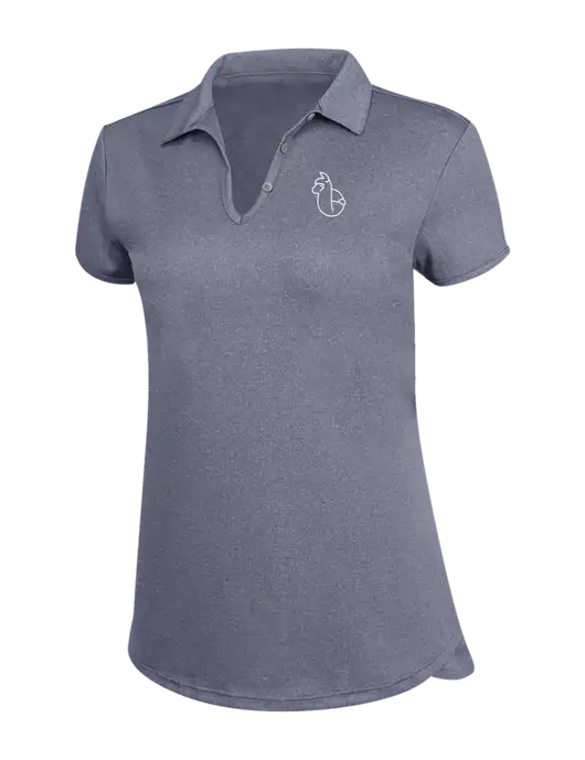 True Navy Womens Trace Heather Polo w/Alpac Logo