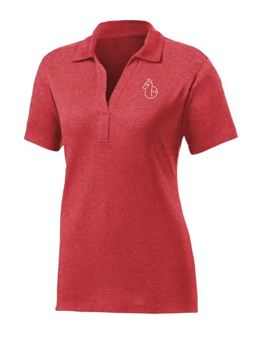 Womens Red Heather Contender Polo w/Alpac Logo